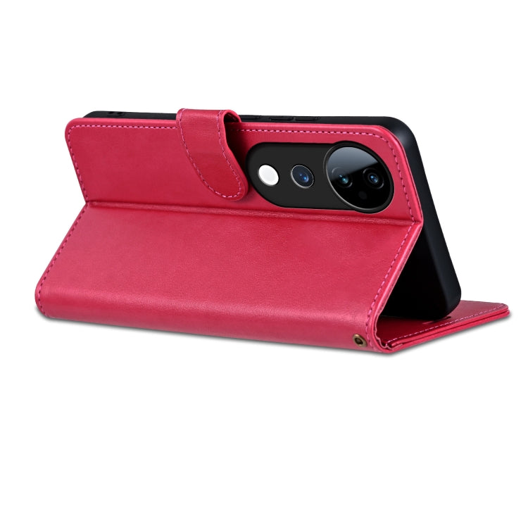 For vivo S19 AZNS Sheepskin Texture Flip Leather Phone Case(Red)