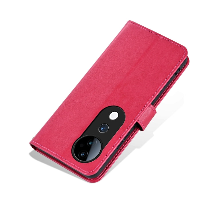 For vivo S19 AZNS Sheepskin Texture Flip Leather Phone Case(Red)
