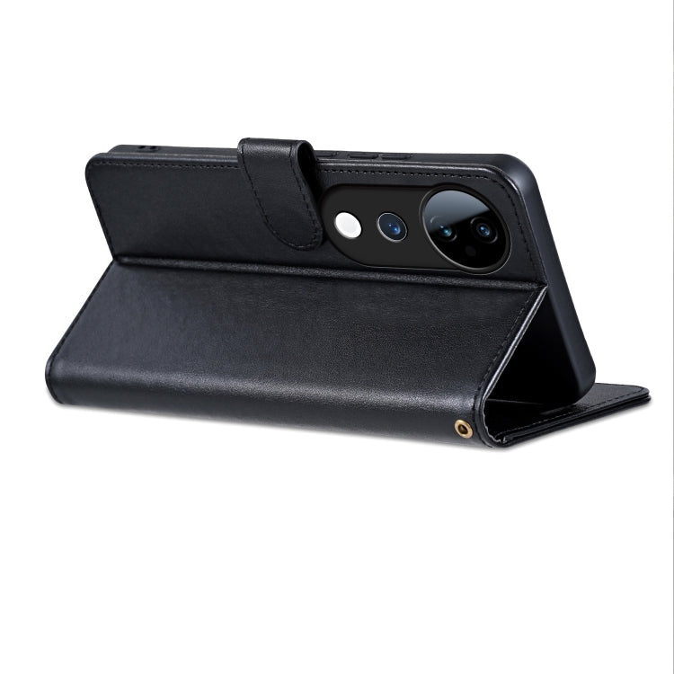 For vivo S19 Pro AZNS Sheepskin Texture Flip Leather Phone Case(Black)