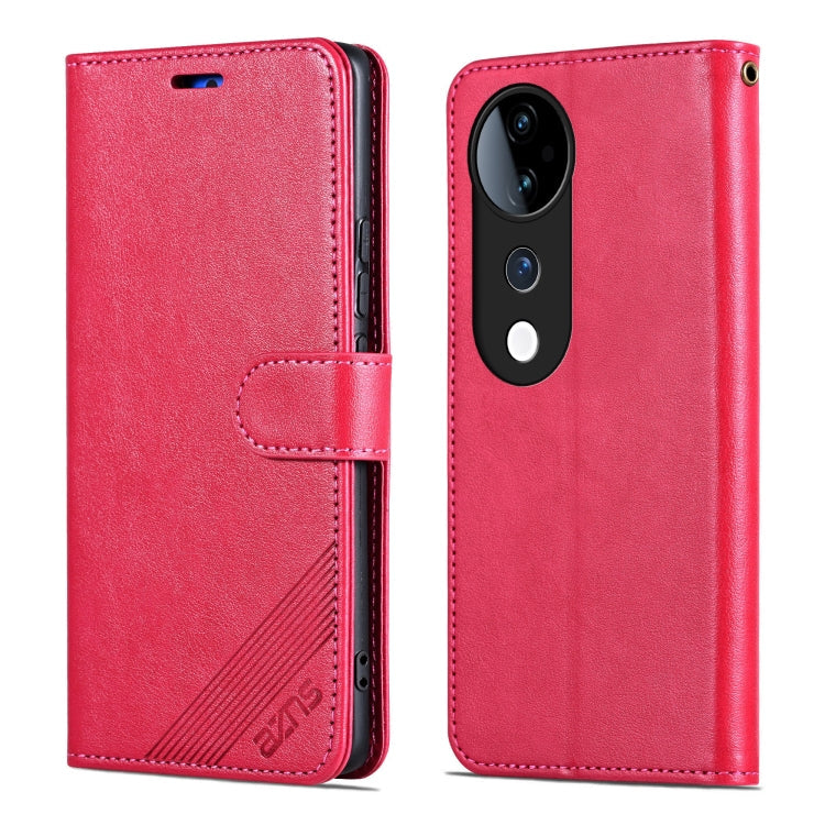 For vivo S19 Pro AZNS Sheepskin Texture Flip Leather Phone Case(Red)