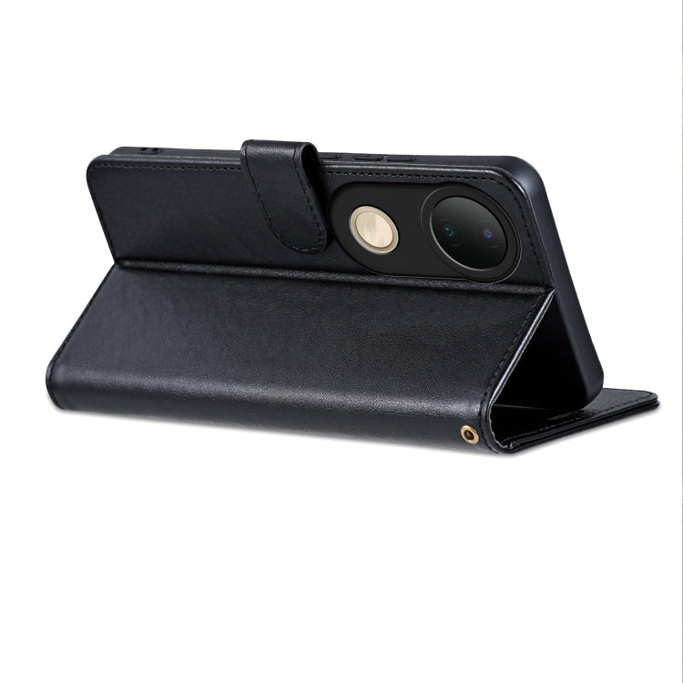 For vivo S20 AZNS Sheepskin Texture Flip Leather Phone Case(Black)