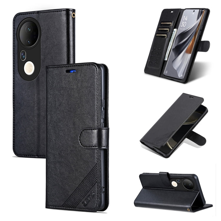 For vivo S20 Pro AZNS Sheepskin Texture Flip Leather Phone Case(Black)