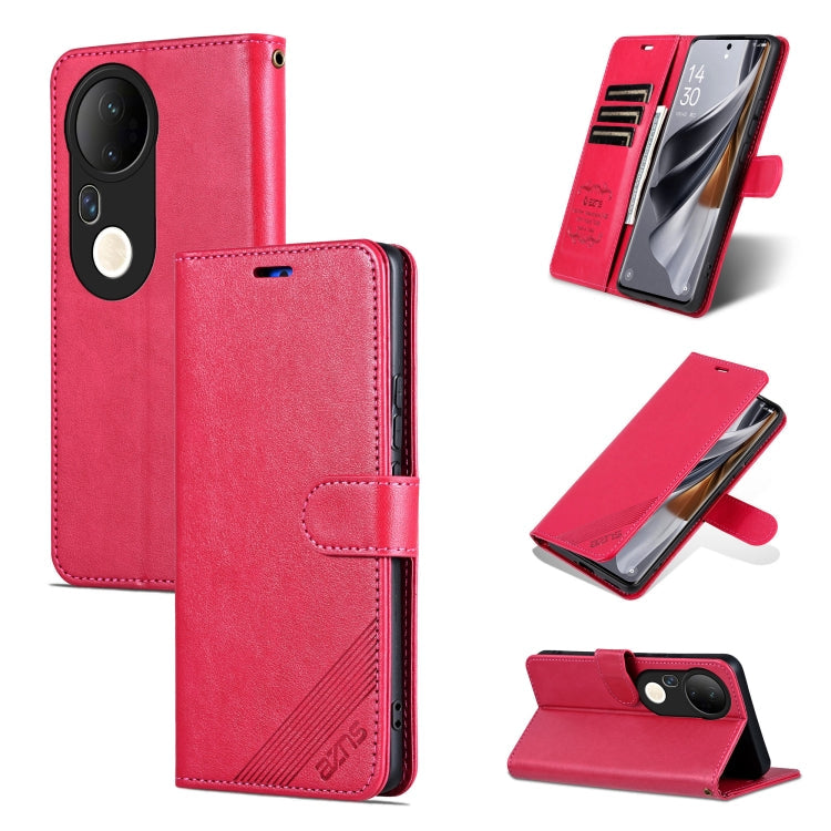 For vivo S20 Pro AZNS Sheepskin Texture Flip Leather Phone Case(Red)