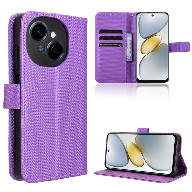 Diamond Texture Leather Phone Case, For Tecno Pova 6 Neo 5G / Spark 30 5G, For Tecno Spark 30 Pro 4G, For Tecno Spark 30 4G, For Tecno Spark Go 1 / Pop 9 / Spark Go 2025