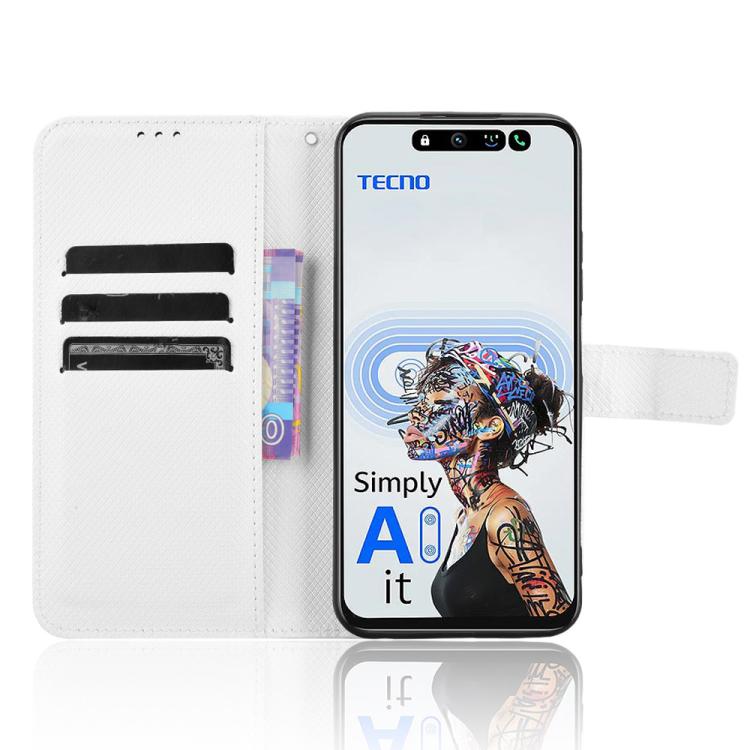 Diamond Texture Leather Phone Case, For Tecno Pova 6 Neo 5G / Spark 30 5G, For Tecno Spark 30 Pro 4G, For Tecno Spark 30 4G, For Tecno Spark Go 1 / Pop 9 / Spark Go 2025