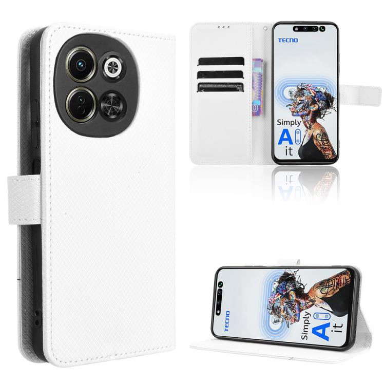 Diamond Texture Leather Phone Case, For Tecno Pova 6 Neo 5G / Spark 30 5G, For Tecno Spark 30 Pro 4G, For Tecno Spark 30 4G, For Tecno Spark Go 1 / Pop 9 / Spark Go 2025