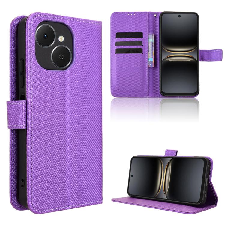 Diamond Texture Leather Phone Case, For Tenco Spark Go 3, For Tecno Spark Slim, For Tecno Spark 40C, For Tecno Pova 7 Pro 5G