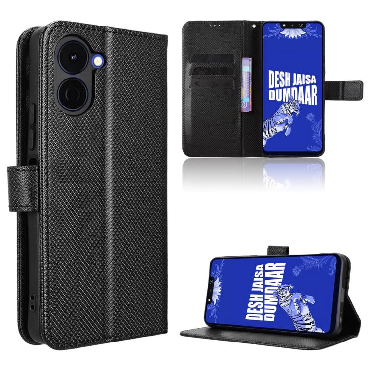 Diamond Texture Leather Phone Case, For Tenco Spark Go 3, For Tecno Spark Slim, For Tecno Spark 40C, For Tecno Pova 7 Pro 5G