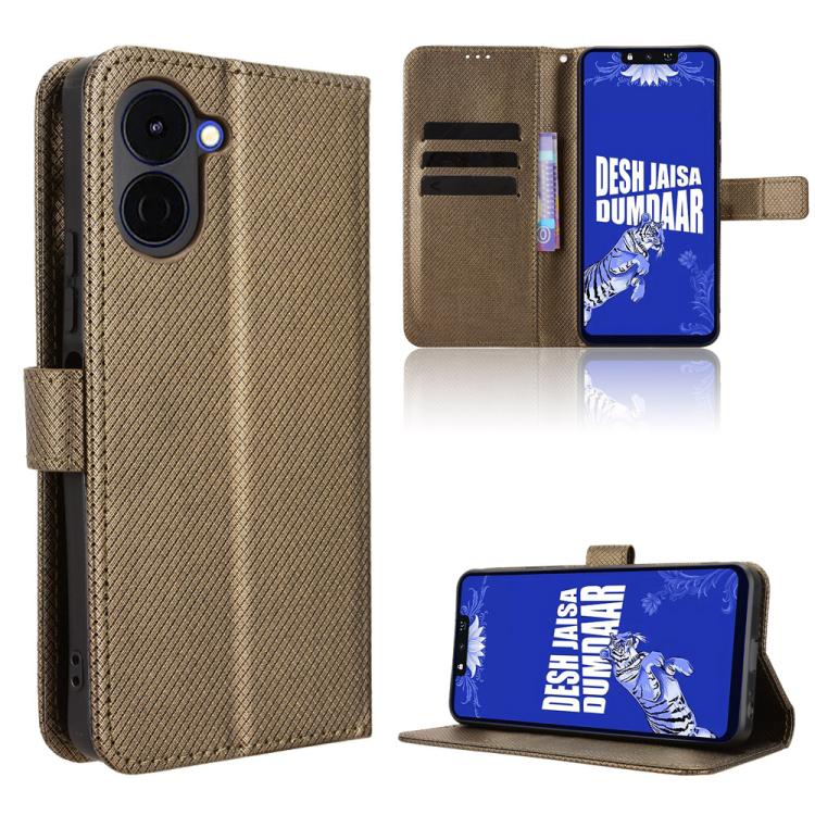 Diamond Texture Leather Phone Case, For Tenco Spark Go 3, For Tecno Spark Slim, For Tecno Spark 40C, For Tecno Pova 7 Pro 5G