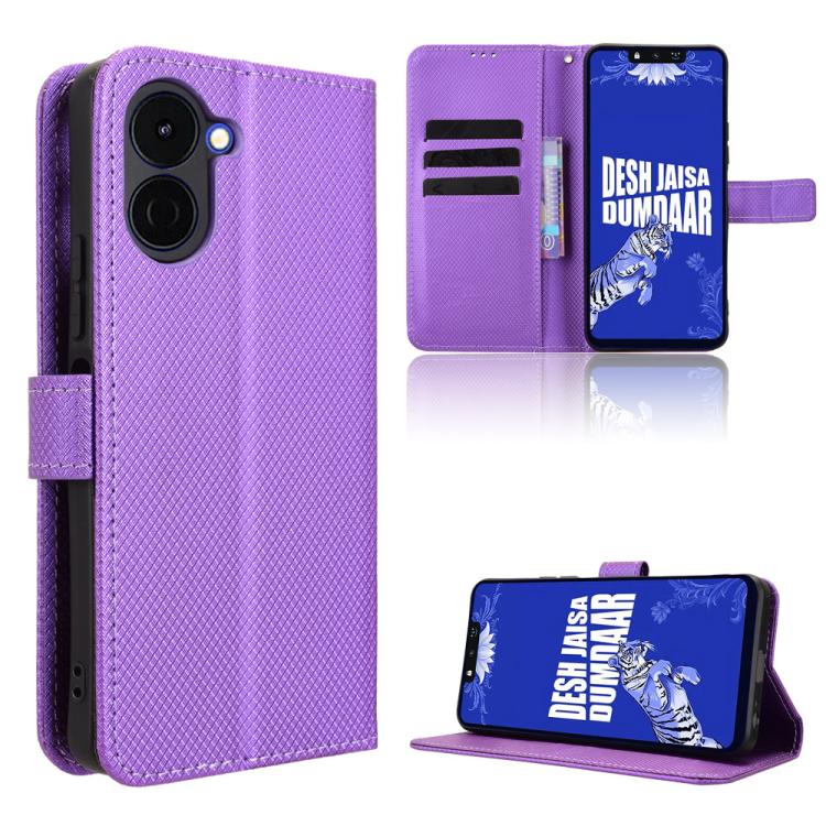 Diamond Texture Leather Phone Case, For Tenco Spark Go 3, For Tecno Spark Slim, For Tecno Spark 40C, For Tecno Pova 7 Pro 5G