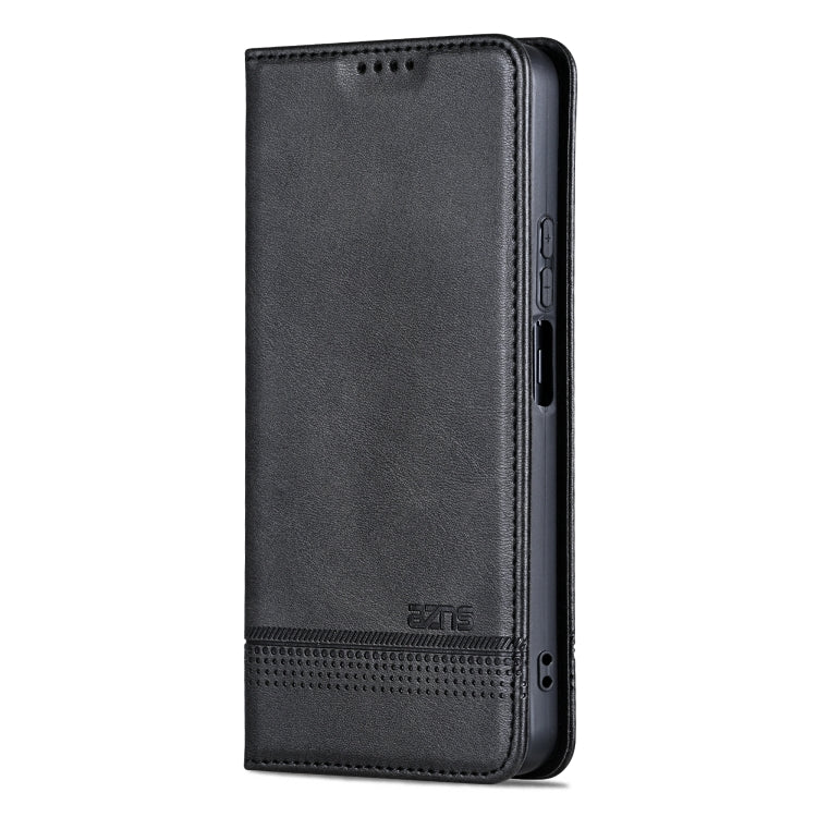 For Huawei nova 11 SE AZNS Magnetic Calf Texture Flip Leather Phone Case(Black)