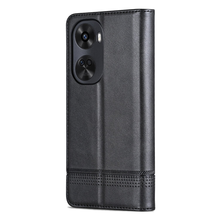 For Huawei nova 11 SE AZNS Magnetic Calf Texture Flip Leather Phone Case(Black)