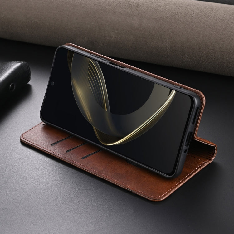 For Huawei nova 11 SE AZNS Magnetic Calf Texture Flip Leather Phone Case(Black)