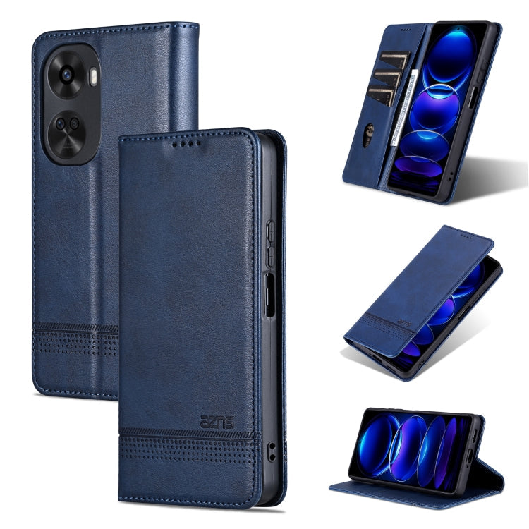 For Huawei nova 11 SE AZNS Magnetic Calf Texture Flip Leather Phone Case(Dark Blue)