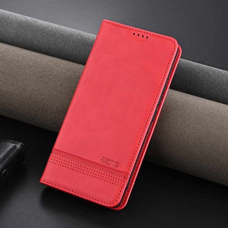 For Huawei nova 12 AZNS Magnetic Calf Texture Flip Leather Phone Case(Red)