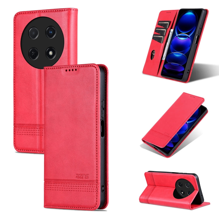For Huawei Enjoy 70 Pro/nova 12i AZNS Magnetic Calf Texture Flip Leather Phone Case(Red)