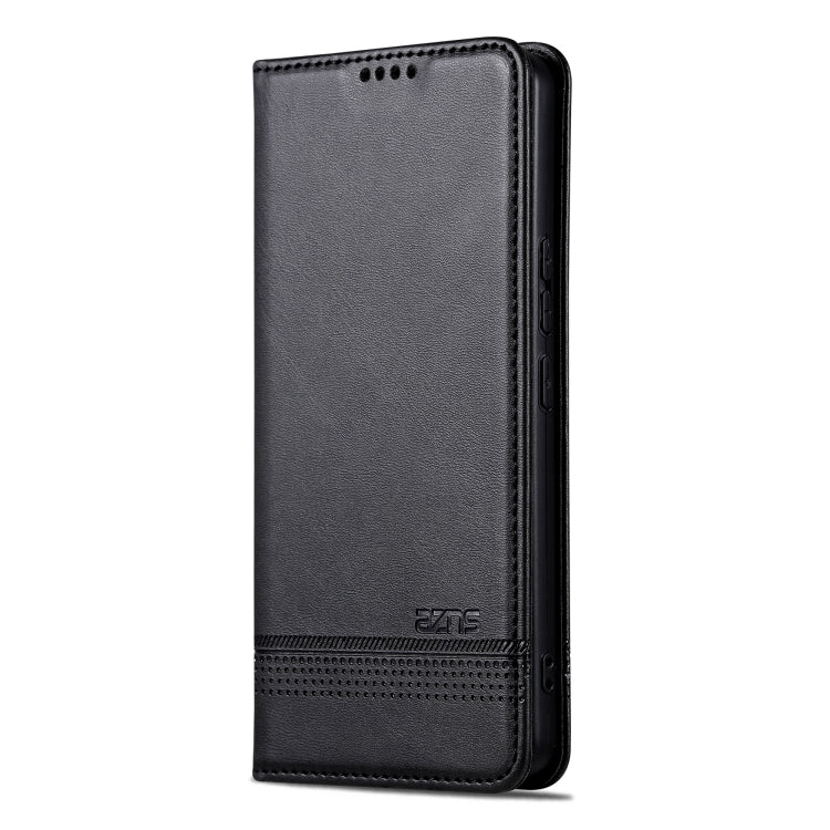 For Huawei Pura 70 Fine Hole AZNS Magnetic Calf Texture Flip Leather Phone Case(Black)