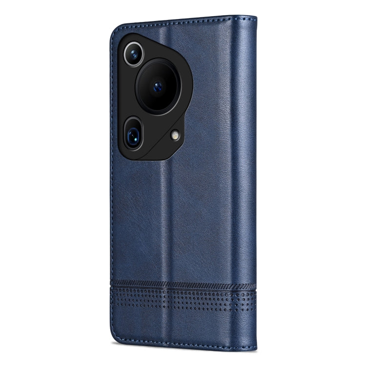 For Huawei Pura 70 Ultra AZNS Magnetic Calf Texture Flip Leather Phone Case(Dark Blue)