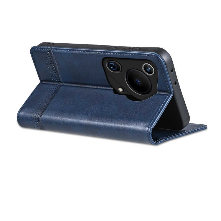For Huawei Pura 70 Ultra AZNS Magnetic Calf Texture Flip Leather Phone Case(Dark Blue)