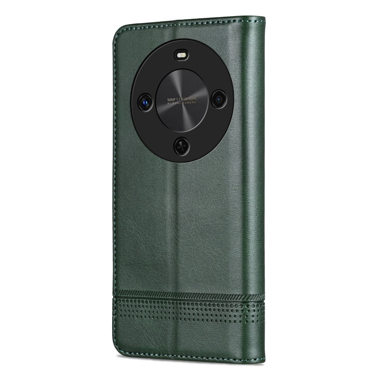 For Huawei Maimang 30 AZNS Magnetic Calf Texture Flip Leather Phone Case(Dark Green)