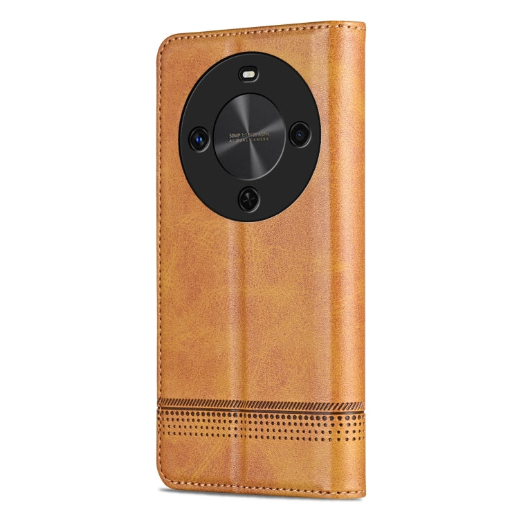 For Huawei Maimang 30 AZNS Magnetic Calf Texture Flip Leather Phone Case(Light Brown)