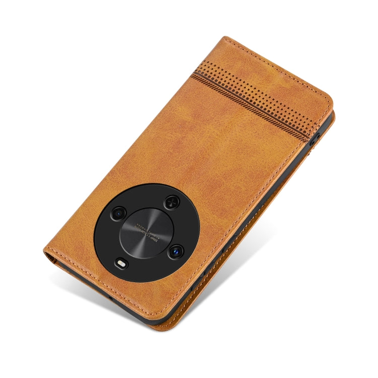 For Huawei Maimang 30 AZNS Magnetic Calf Texture Flip Leather Phone Case(Light Brown)