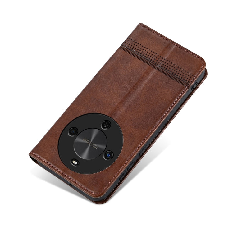 For Huawei Maimang 30 AZNS Magnetic Calf Texture Flip Leather Phone Case(Dark Brown)
