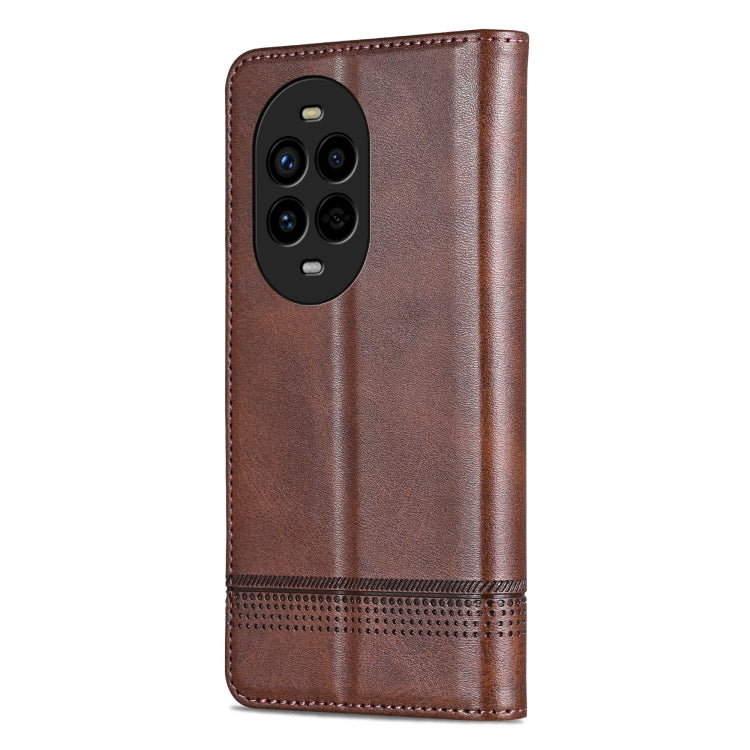 For Huawei nova 13 Pro AZNS Magnetic Calf Texture Flip Leather Phone Case(Dark Brown)