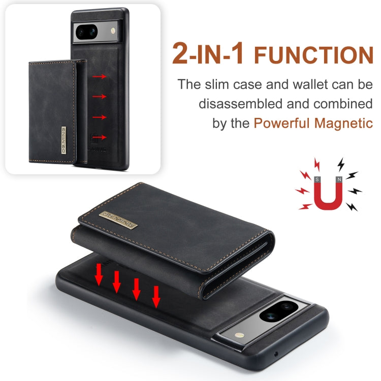 For Google Pixel 8a DG.MING M1 Series 3-Fold Multi Card Wallet + Magnetic Phone Case(Black)