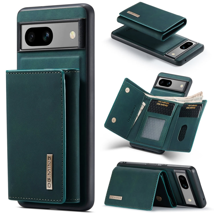 For Google Pixel 8a DG.MING M1 Series 3-Fold Multi Card Wallet + Magnetic Phone Case(Green)