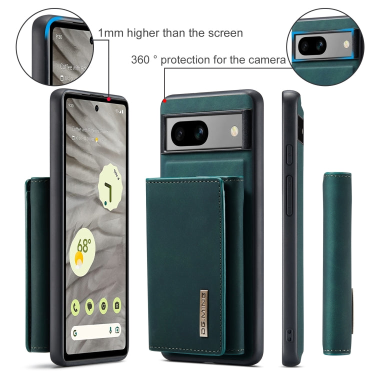 For Google Pixel 8a DG.MING M1 Series 3-Fold Multi Card Wallet + Magnetic Phone Case(Green)