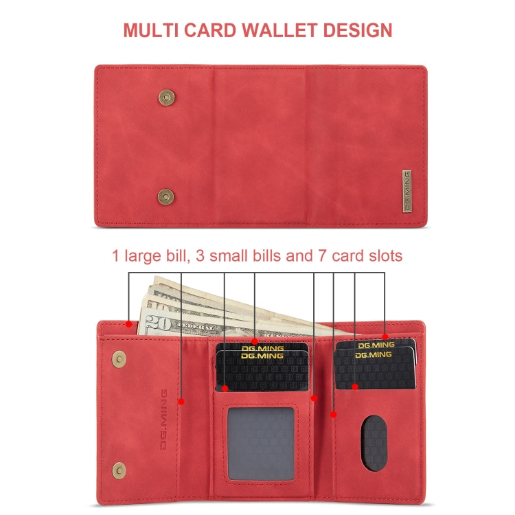 For Google Pixel 9 Pro XL DG.MING M1 Series 3-Fold Multi Card Wallet + Magnetic Phone Case(Red)