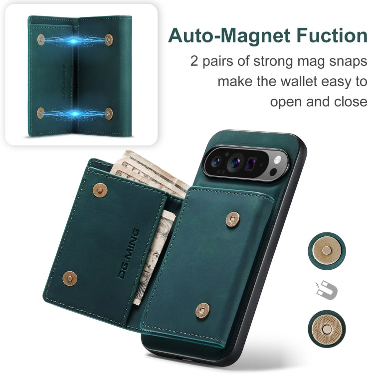 For Google Pixel 9 Pro XL DG.MING M1 Series 3-Fold Multi Card Wallet + Magnetic Phone Case(Green)