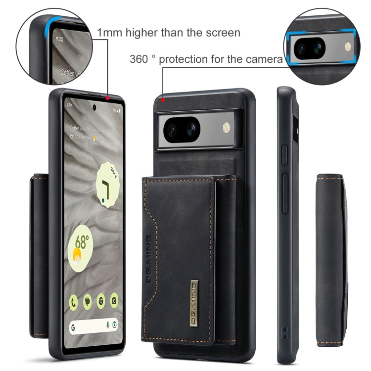 For Google Pixel 8a DG.MING M2 Series 3-Fold Multi Card Bag + Magnetic Phone Case(Black)