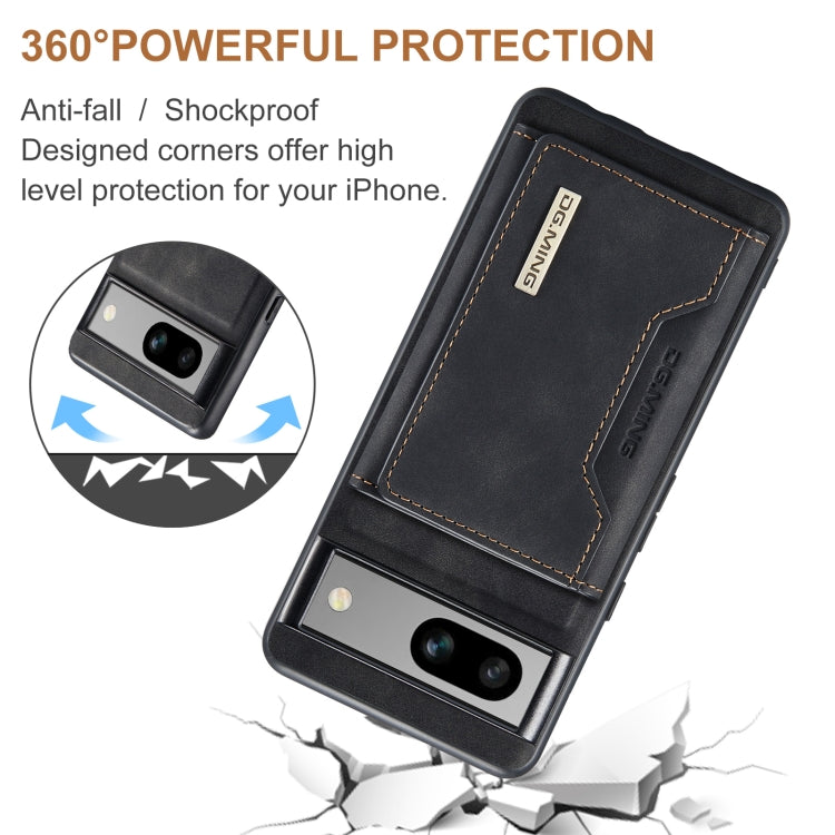For Google Pixel 8a DG.MING M2 Series 3-Fold Multi Card Bag + Magnetic Phone Case(Black)