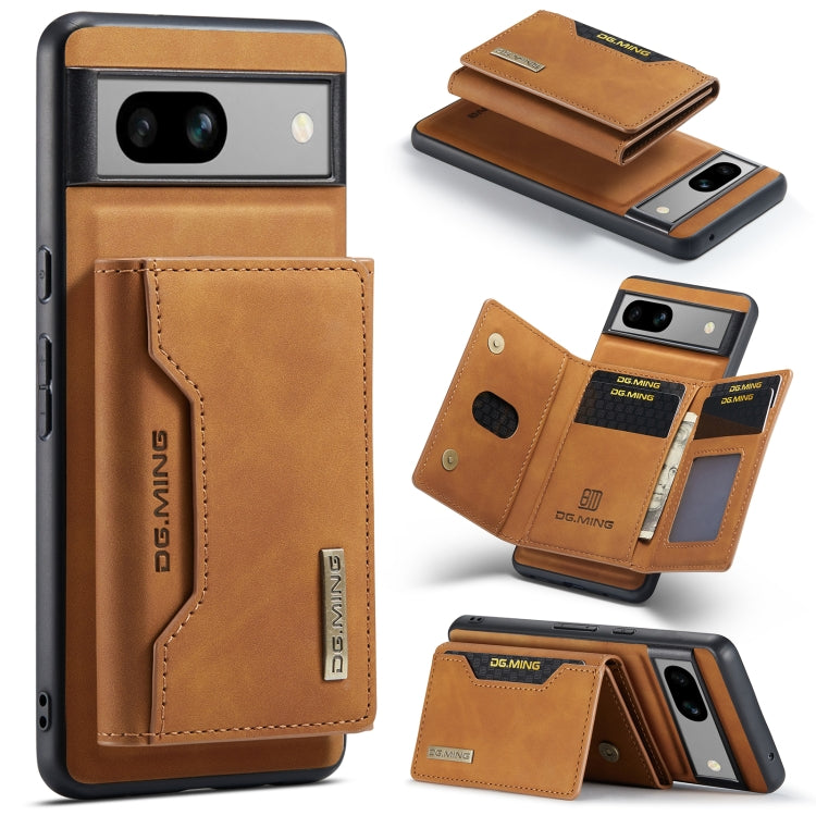 For Google Pixel 8a DG.MING M2 Series 3-Fold Multi Card Bag + Magnetic Phone Case(Brown)