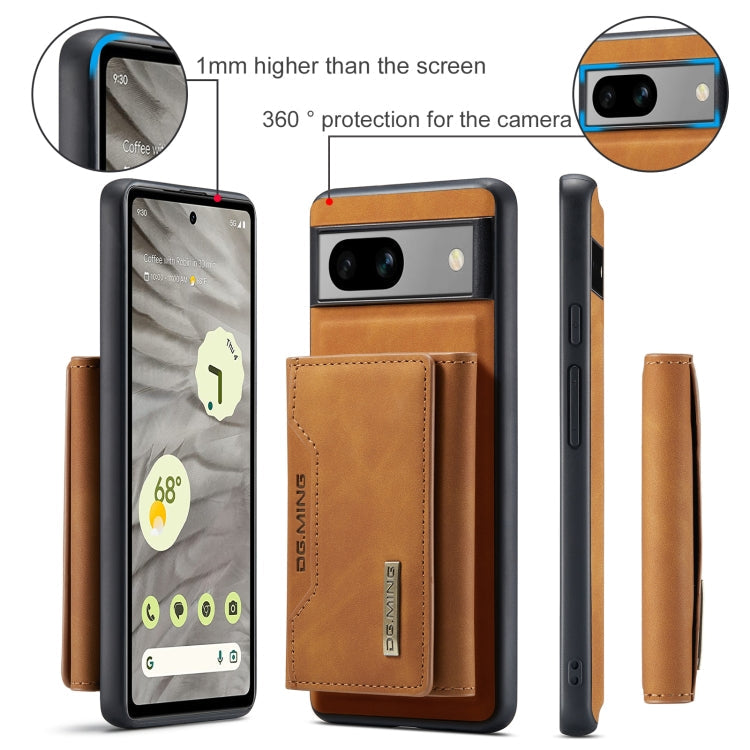 For Google Pixel 8a DG.MING M2 Series 3-Fold Multi Card Bag + Magnetic Phone Case(Brown)