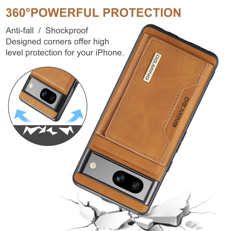 For Google Pixel 8a DG.MING M2 Series 3-Fold Multi Card Bag + Magnetic Phone Case(Brown)
