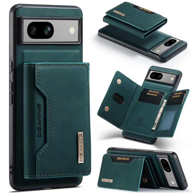 For Google Pixel 8a DG.MING M2 Series 3-Fold Multi Card Bag + Magnetic Phone Case(Green)