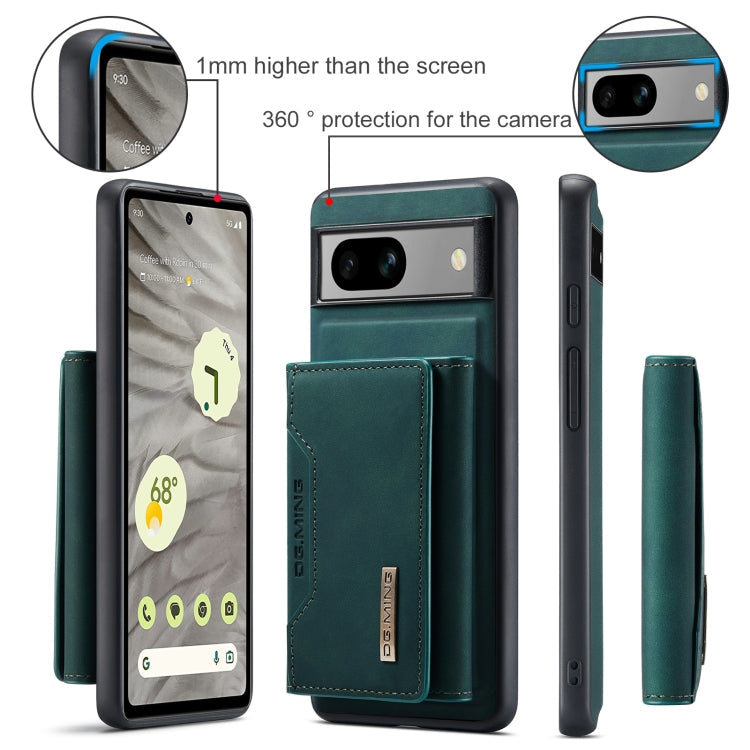 For Google Pixel 8a DG.MING M2 Series 3-Fold Multi Card Bag + Magnetic Phone Case(Green)
