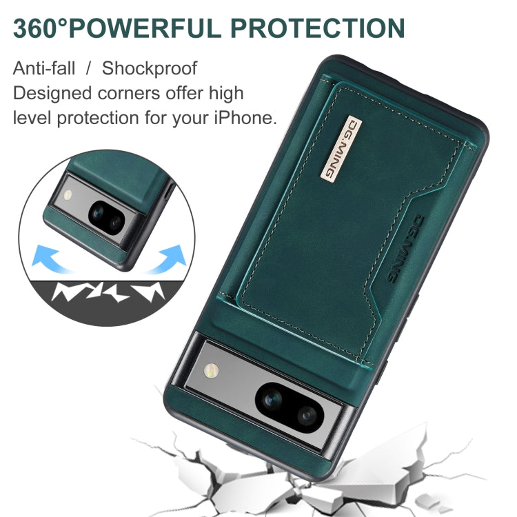 For Google Pixel 8a DG.MING M2 Series 3-Fold Multi Card Bag + Magnetic Phone Case(Green)
