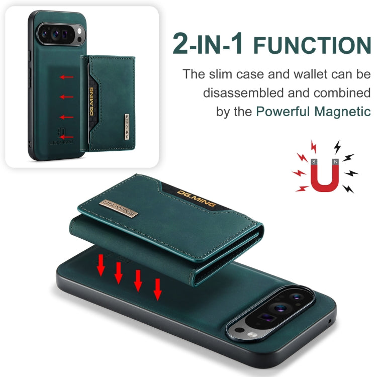 For Google Pixel 9 Pro XL DG.MING M2 Series 3-Fold Multi Card Bag + Magnetic Phone Case(Green)