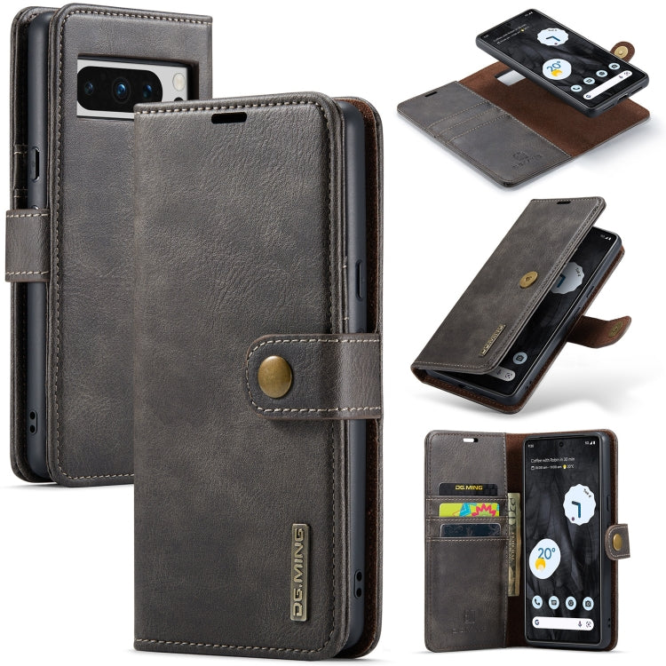DG.MING Crazy Horse Texture Detachable Magnetic Leather Phone Case, For Google Pixel 10a, For Google Pixel 9a, For Google Pixel 8a, For Google Pixel 8 Pro