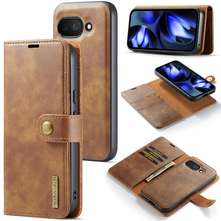 DG.MING Crazy Horse Texture Detachable Magnetic Leather Phone Case, For Google Pixel 10a, For Google Pixel 9a, For Google Pixel 8a, For Google Pixel 8 Pro