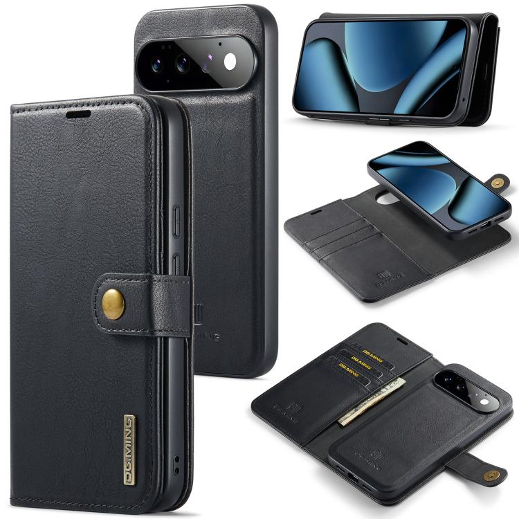 DG.MING Crazy Horse Texture Detachable Magnetic Leather Phone Case, For Google Pixel 11 Pro XL, For Google Pixel 11, For Google Pixel 11 Pro, For Google Pixel 10a