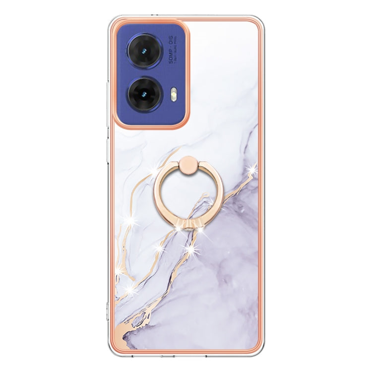 Electroplating Marble IMD TPU Phone Case with Ring Holder, For Motorola Moto G85, For Motorola Edge 50 Ultra, For Motorola Edge 50 Pro, For Motorola Edge 50 Fusion