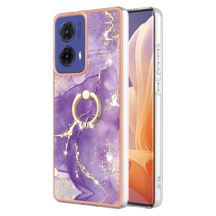 Electroplating Marble IMD TPU Phone Case with Ring Holder, For Motorola Moto G85, For Motorola Edge 50 Ultra, For Motorola Edge 50 Pro, For Motorola Edge 50 Fusion
