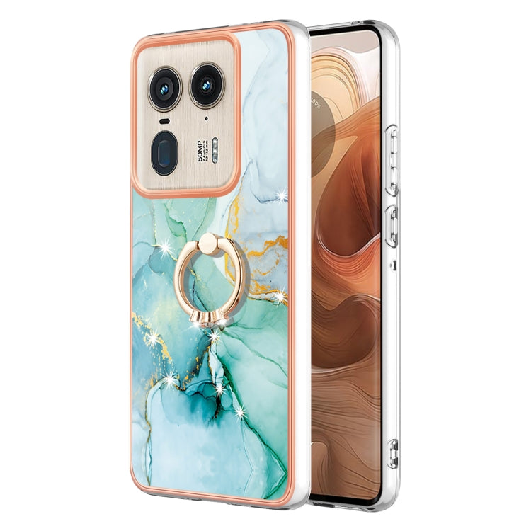 Electroplating Marble IMD TPU Phone Case with Ring Holder, For Motorola Moto G85, For Motorola Edge 50 Ultra, For Motorola Edge 50 Pro, For Motorola Edge 50 Fusion