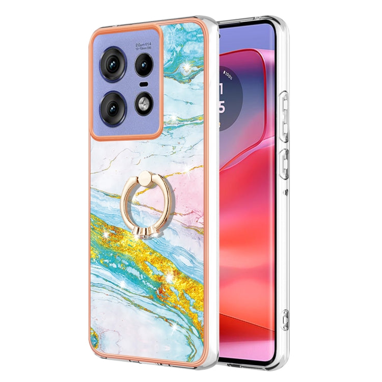 Electroplating Marble IMD TPU Phone Case with Ring Holder, For Motorola Moto G85, For Motorola Edge 50 Ultra, For Motorola Edge 50 Pro, For Motorola Edge 50 Fusion