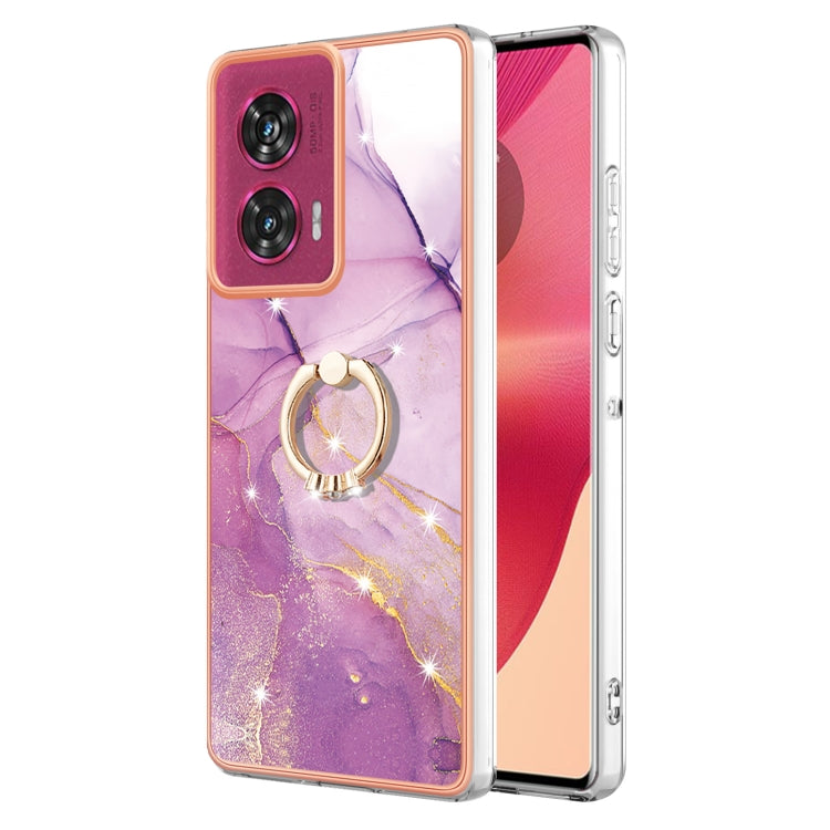 Electroplating Marble IMD TPU Phone Case with Ring Holder, For Motorola Moto G85, For Motorola Edge 50 Ultra, For Motorola Edge 50 Pro, For Motorola Edge 50 Fusion